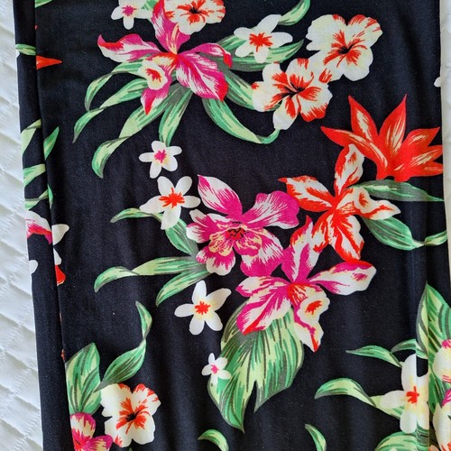 Women's Strapless Jumpsuit Size XXXL(21) Tie Black Tropical Hawaiian Beach Fun - Picture 9 of 11