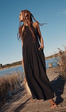 Free People Gitana Midi Dress Black XS/PT