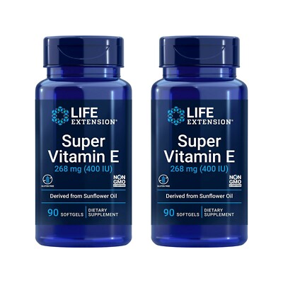 Life Extension Super Vitamin E 268 mg for Whole-Body Health 90 Softgel