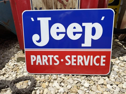 Antique Vintage Old Style Jeep Sign