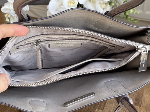 Michael Kors Schultertasche Mercer Pebbled Leather Tote MK Handtasche - Grau - Bild 14 von 14
