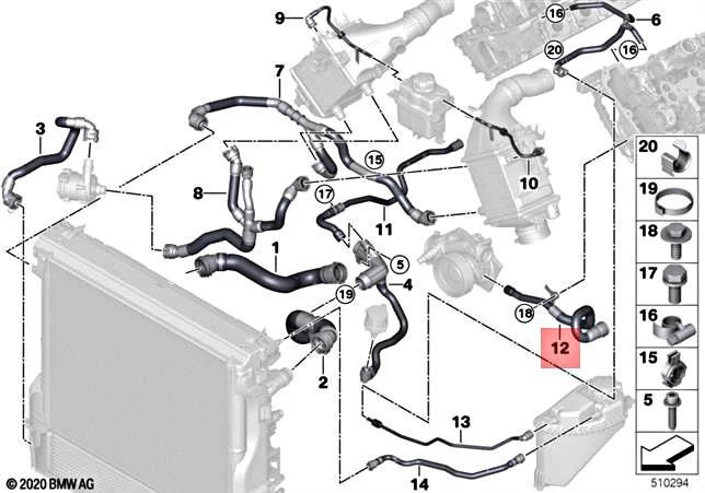 Genuine BMW X5 G05 G07 X5 50iX X7 SAV Line Heater Return  