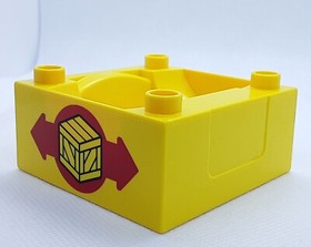 LEGO Duplo 98456pb03 Yellow Train Cab Tender Box Crate Arrows Printing 2 Sides