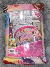 Jay Franco Disney Princess 4 Piece Twin Bed Set Reversible Comforter