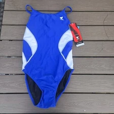 TYR Durafast Women Alliance Splice Diamondfit 1pc Swimsuit Blue/white Sz 34  NEW