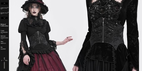 Eva Lady Women Black Gothic Retro Lace-Up Underbust Waistband Adjustable Corset - Foto 18 di 26