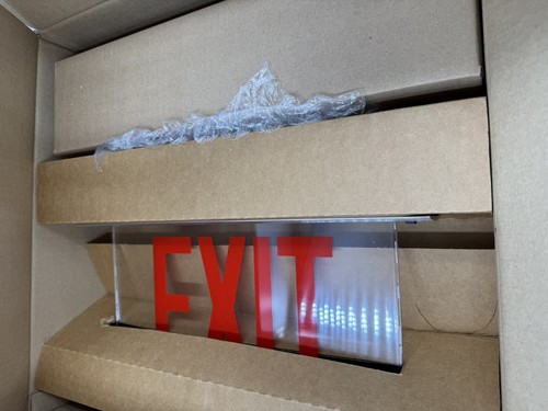 Cooper Lighting ES7170RC Hanging Clear Exit Sign Red Letters New Open Box