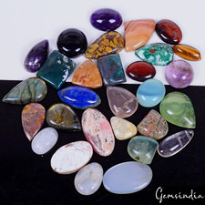 Wholesale Bulk Lot Natural Top Cabochon Flatback Semi-Precious Gemstones 550 Ct