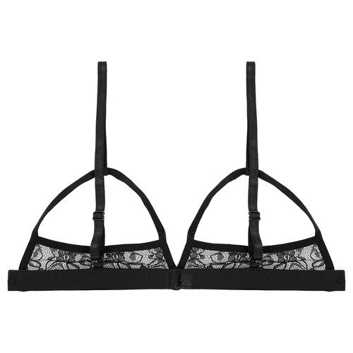 Women Open Cup Lingerie Bra Bralette Nipple Metal Rings Sexy Underwear Nightwear - 第 28/28 張圖片