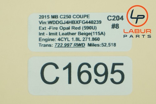 W204 08-18 Mercedes C E CLS Class AC A/C Heater Blower Motor Fan C1695 - Picture 9 of 9