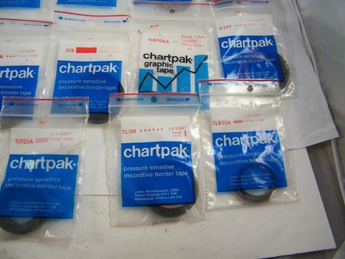 CHARTPAK  PRESSURE SENSITIVE DECORATIVE BORDER TAPE LOT OF 33 SOLD AS IS - Picture 9 of 12