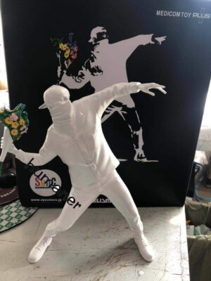 Graffiti Artist BANKSY White FLOWER BOMBER Ceramics Art Graffiti Artist BANKSY White FLOWER BOMBER Ceramics Art