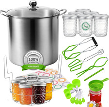 20 Quart Canning Pot Set with Rack, Jars, Lifter & Accessories for Beginners