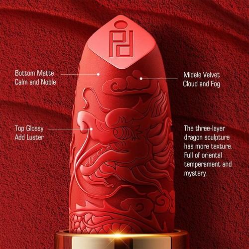 ZEESEA Palace Dragon Lipsticks 3D Stereo Carved Velvet Matte Makeup Lip Stick - Picture 2 of 8