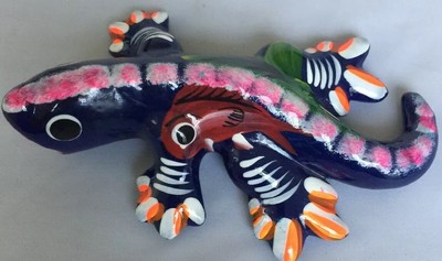 Ceramic Clay Lizard Gecko Figurine Hand-painted Colorful ...