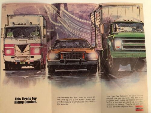 Vintage Uniroyal Tiger Paw Tire Broucher Advertisement Nice See Pictures