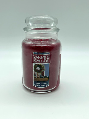 Yankee Candle SPARKLING WINTERBERRY Large 22 oz Candle Burns 110-150 Hrs