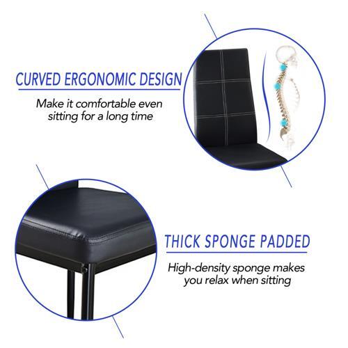 Dining Chairs Set of 4 PU Leather Kitchen Chair Upholstered Side Chairs - Picture 4 of 6