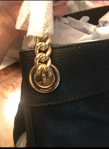 Coach Edie Turnlock Edie Shoulder Bag In Pebble Leather. Black. Brand New. - Picture 9 of 16