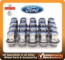 X20 Fits Ford Mondeo Alloy Wheel Nuts Lug Silver 19mm Hex M12X1.5 For Original