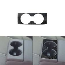 Carbon Fiber Rear Center Cup Holder Frame Trim Cover For Chevy Impala 2014-2020