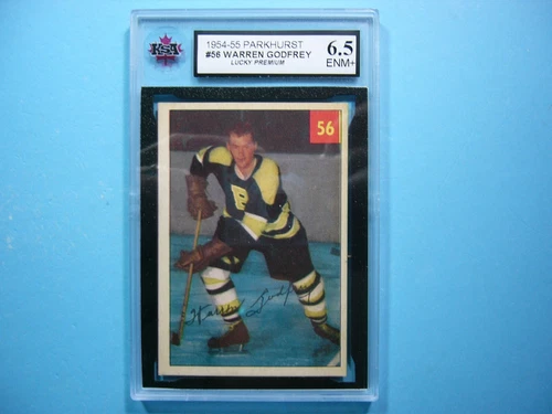 1954/55 PARKHURST NHL HOCKEY CARD 56 WARREN GODFREY KSA 6.5 LUCKY PREMIUM PARKIE