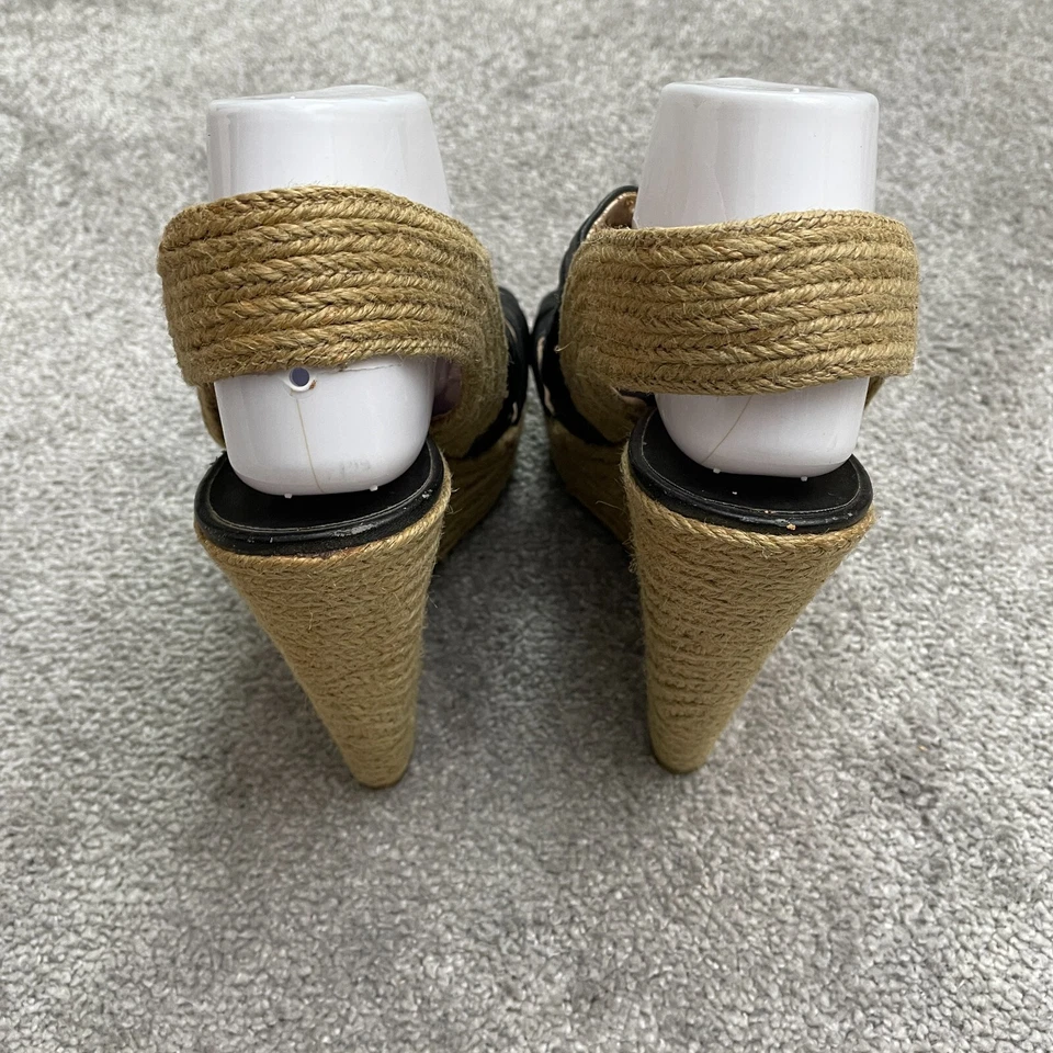 Boutique 9 Espadrille Wedge Sandals Womens 10M Brown Black Slip On Slingback - Image 4 of 4