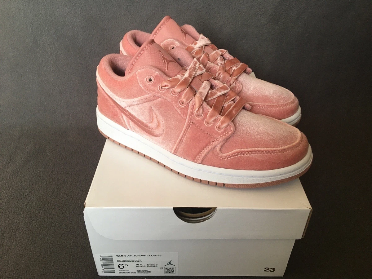 Nike Air Jordan 1 Low SE (W) Rust Pink Velvet White EU 37,5 Rosa Velour  Weiß Neu | eBay