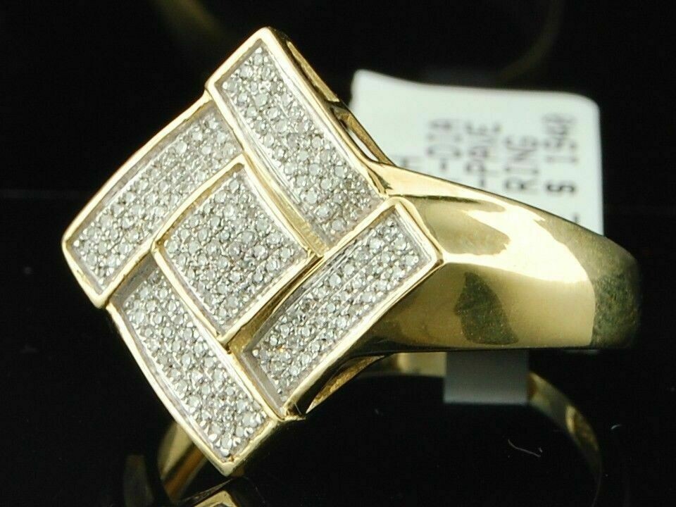 Round VVS1 Moissanite Pinky Mens Ring 10K White Gold Plated