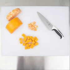 18" x 24" x 3/4" White Rectangle Plastic Polyethylene Commercial Cutting Board