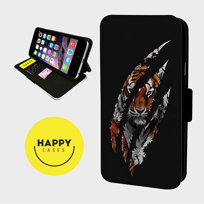 TIGER CLAW SCRATCH ART - Kunstleder Flip Handy Hülle Cover - iPhone/Samsung