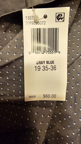 NWT Van Heusen Long-Sleeve Stain Shield Flex Fit 3XL Tall 19-35/36 Button Down - Picture 8 of 9
