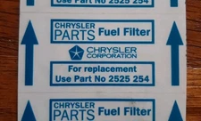 NEW Mopar Factory Style Fuel Filter 1966-72 DECAL (2)