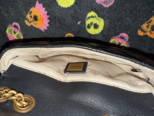 GUESS Tirana Micro Mini Studded Quilted Black Bag Neu ohne Etikett Cross Body/Schulter Messing - Bild 5 von 15