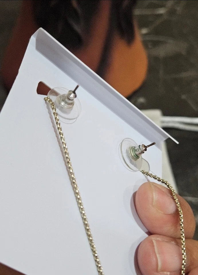 Kendra Scott Kapri Oro Brillo Cristal Poste Pendientes y Collar Ajustable Foto 3 de 3