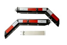 Black Angled Mud Flap Hanger with Conspicuity Tape,1-1/8" in Mounting Bolt