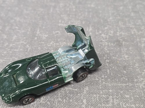 Vintage 1968 Hot Wheels Redline smalto verde Lola GT70 US originale Gijoe Redlines - Foto 6 di 8