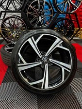 18” GENUINE VW JEREZ ALLOY WHEELS + PREMIUM TYRES - VW 5X112-Caddy-R-GTD-GTI