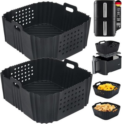 BYKITCHEN Luftfritteusen-Silikonauskleidung für Ninja Double Stack 7,6 l