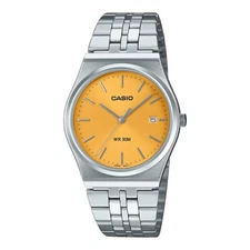 Casio MTP-B145D-9AV Men's Vintage Stainless Steel Yellow Dial Analog Watch