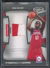 2009-10 Panini Certified JRUE HOLIDAY #FOG-JH Fabric of the Game Prime Patch /25
