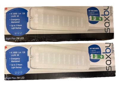 2 x Saxby Notfall Schott IP65 bewertet Fluchtweg Visier plus 2W LED 