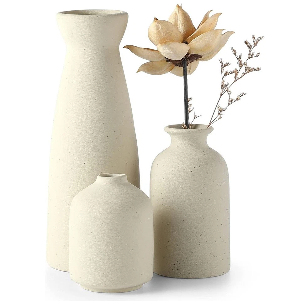 3er-Set Keramik Vasen, Deco Matte Vasen für Pampasgras Getrocknete Blumen - Bild 2 von 4