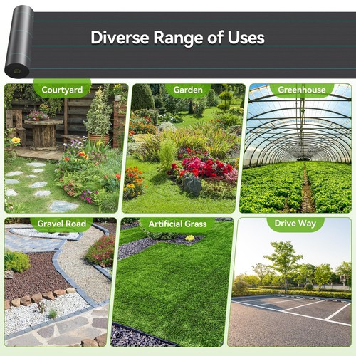 4ftx300ft Weed Barrier Landscape Fabric Heavy Duty, Woven Weed Control Cloth,... - Picture 7 of 9