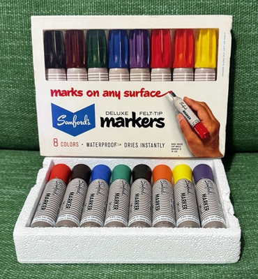 #ad #ad Vintage Sanford Deluxe Permanent Markers 10078 Work Great Set Of 8 Strong Smell $44.95