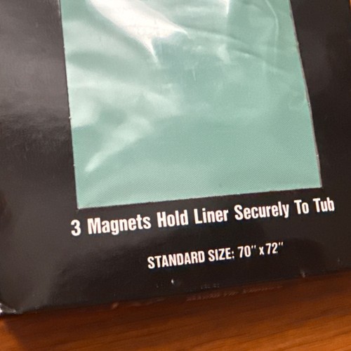 NEW Vintage 80s Color Codes Magnetic Shower Curtain Liner Turquoise Blue 70”x72” - Picture 2 of 4