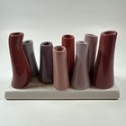 New ListingChive - Pooley 2 Ceramic Flower Bud Vase. 8-Tube Shape Magenta Pink Purple