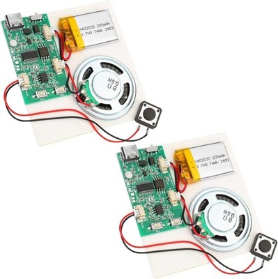 2x Programmable Sound Recorder Module DIY Music Voice Recording Module w/Speaker