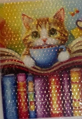 Diamond Art Kit Features A Cute Cartoon Kitty 30cm X 40cm Round Drills