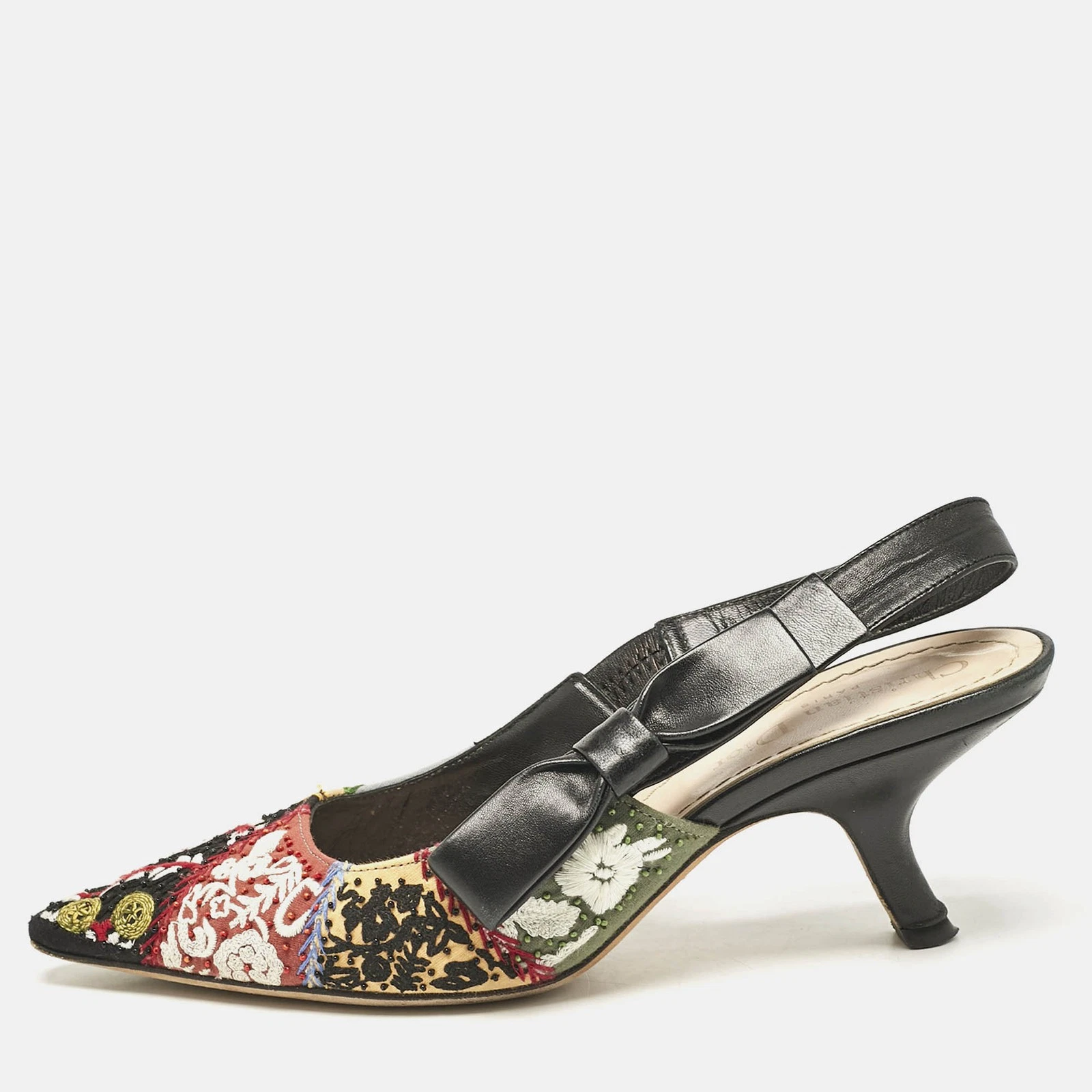 Escarpins Dior multicolore cuir et tissu taille 36